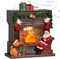Christmas Snow Globes with 6H Timer, Lighted Musical Snow Globe Santa Claus Fireplaces Lantern with Swirling Glitter, USB & Battery Operated Spinning Glitter Snow Globe Christmas Decorations Gifts